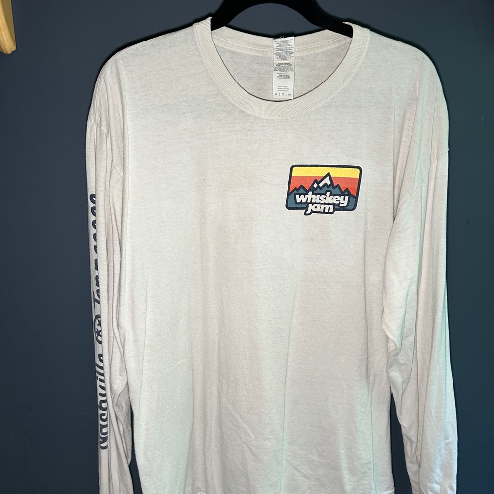 Men's White Long Sleeve Graphic Tee